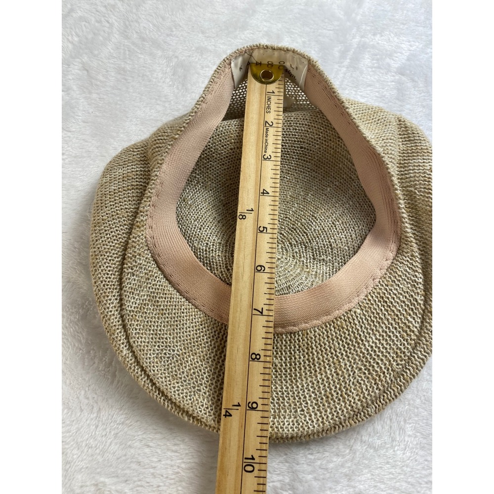 Kangol Design Flat Cap Mens Medium Tan Beige Knit Ivy Hat MadeEngland Vintage - Picture 5 of 9